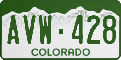 CO license plate AVW428