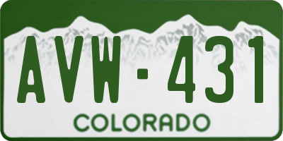 CO license plate AVW431