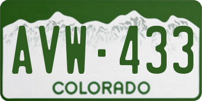 CO license plate AVW433