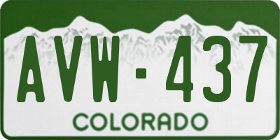 CO license plate AVW437