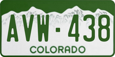 CO license plate AVW438