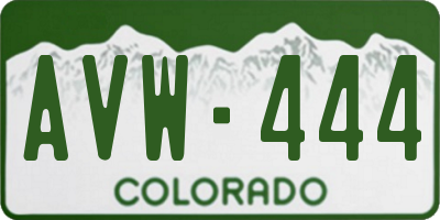 CO license plate AVW444