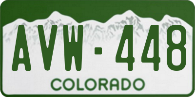 CO license plate AVW448