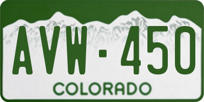CO license plate AVW450