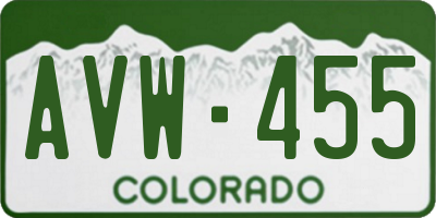 CO license plate AVW455