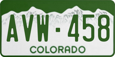 CO license plate AVW458