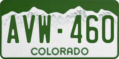 CO license plate AVW460