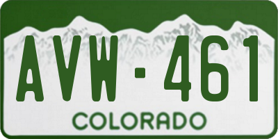 CO license plate AVW461