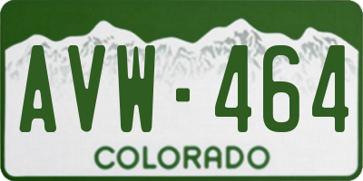 CO license plate AVW464