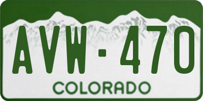 CO license plate AVW470