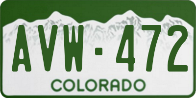 CO license plate AVW472