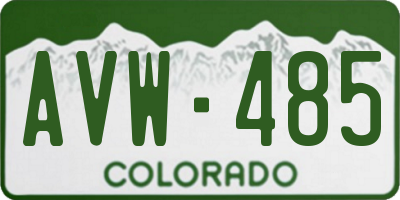 CO license plate AVW485