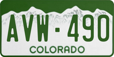 CO license plate AVW490