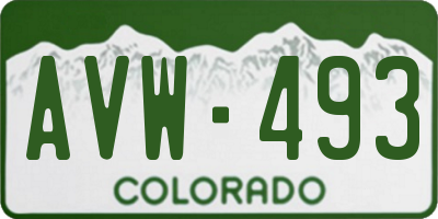CO license plate AVW493