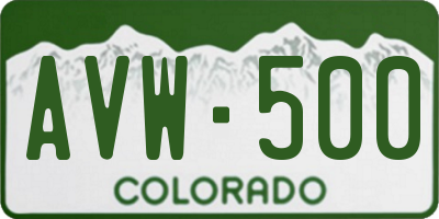 CO license plate AVW500