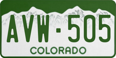 CO license plate AVW505