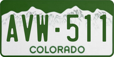 CO license plate AVW511