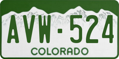 CO license plate AVW524