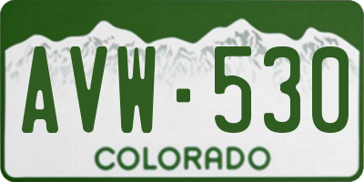 CO license plate AVW530