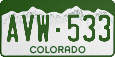 CO license plate AVW533