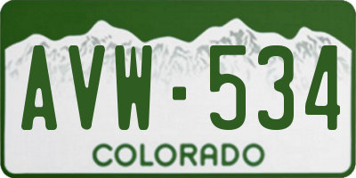CO license plate AVW534
