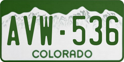 CO license plate AVW536