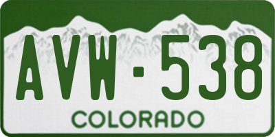 CO license plate AVW538