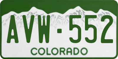 CO license plate AVW552