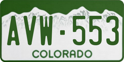 CO license plate AVW553
