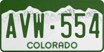 CO license plate AVW554