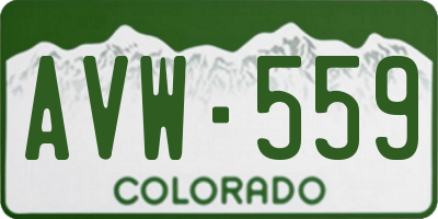 CO license plate AVW559