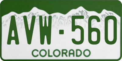 CO license plate AVW560