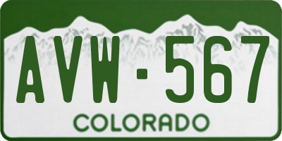 CO license plate AVW567