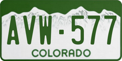 CO license plate AVW577