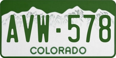 CO license plate AVW578