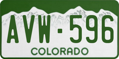 CO license plate AVW596