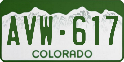 CO license plate AVW617