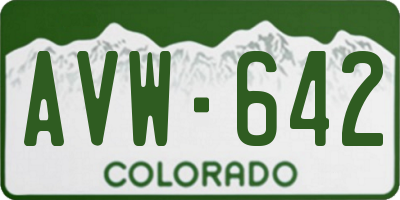 CO license plate AVW642
