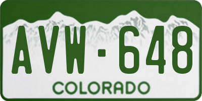 CO license plate AVW648