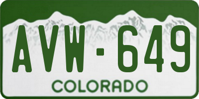 CO license plate AVW649