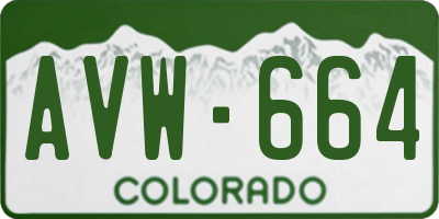 CO license plate AVW664