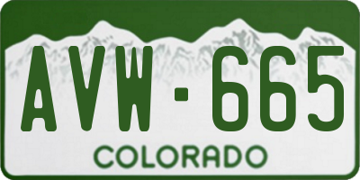 CO license plate AVW665