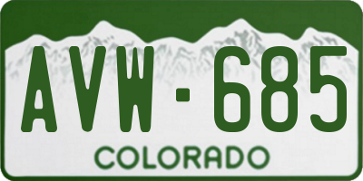 CO license plate AVW685