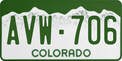 CO license plate AVW706