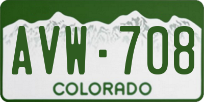 CO license plate AVW708