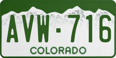 CO license plate AVW716