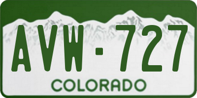 CO license plate AVW727
