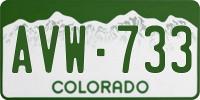 CO license plate AVW733