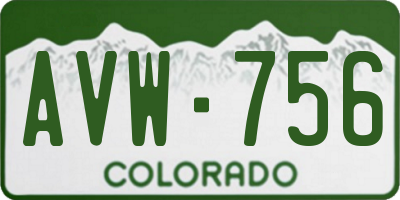 CO license plate AVW756