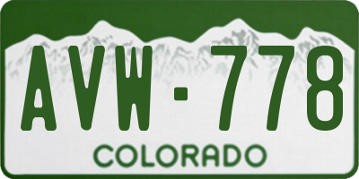 CO license plate AVW778